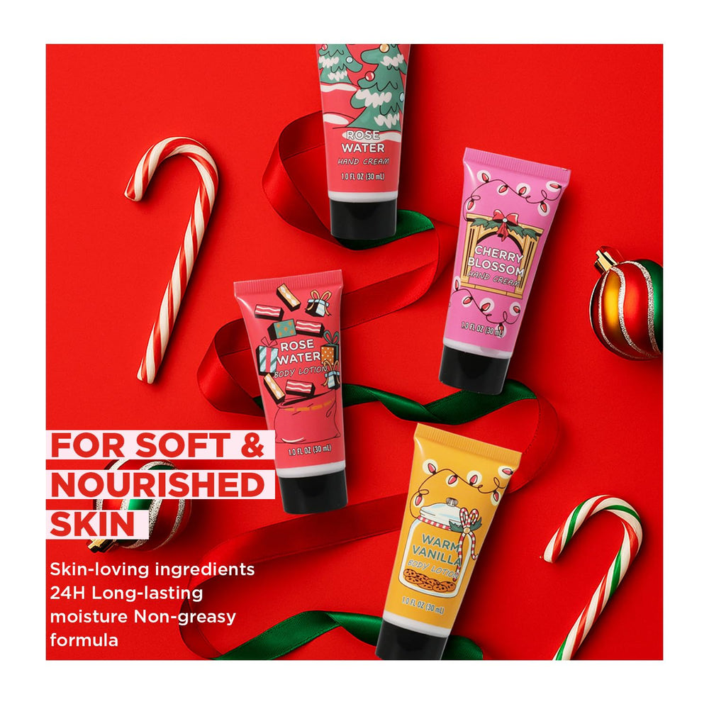 BODY & EARTH advent calendar hand cream set highlighted for daily moisturizing and holiday skincare.