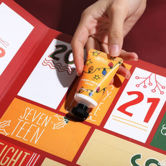 BODY & EARTH Advent Calendar lotion bottles showcase festive scented moisturizers