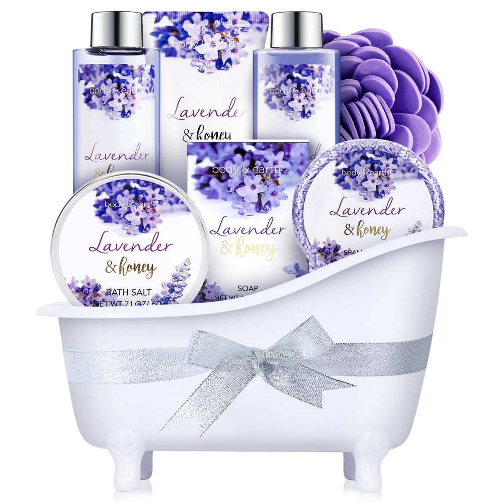 Body & Earth Lavender Honey bubble bath for a soothing spa like soak.