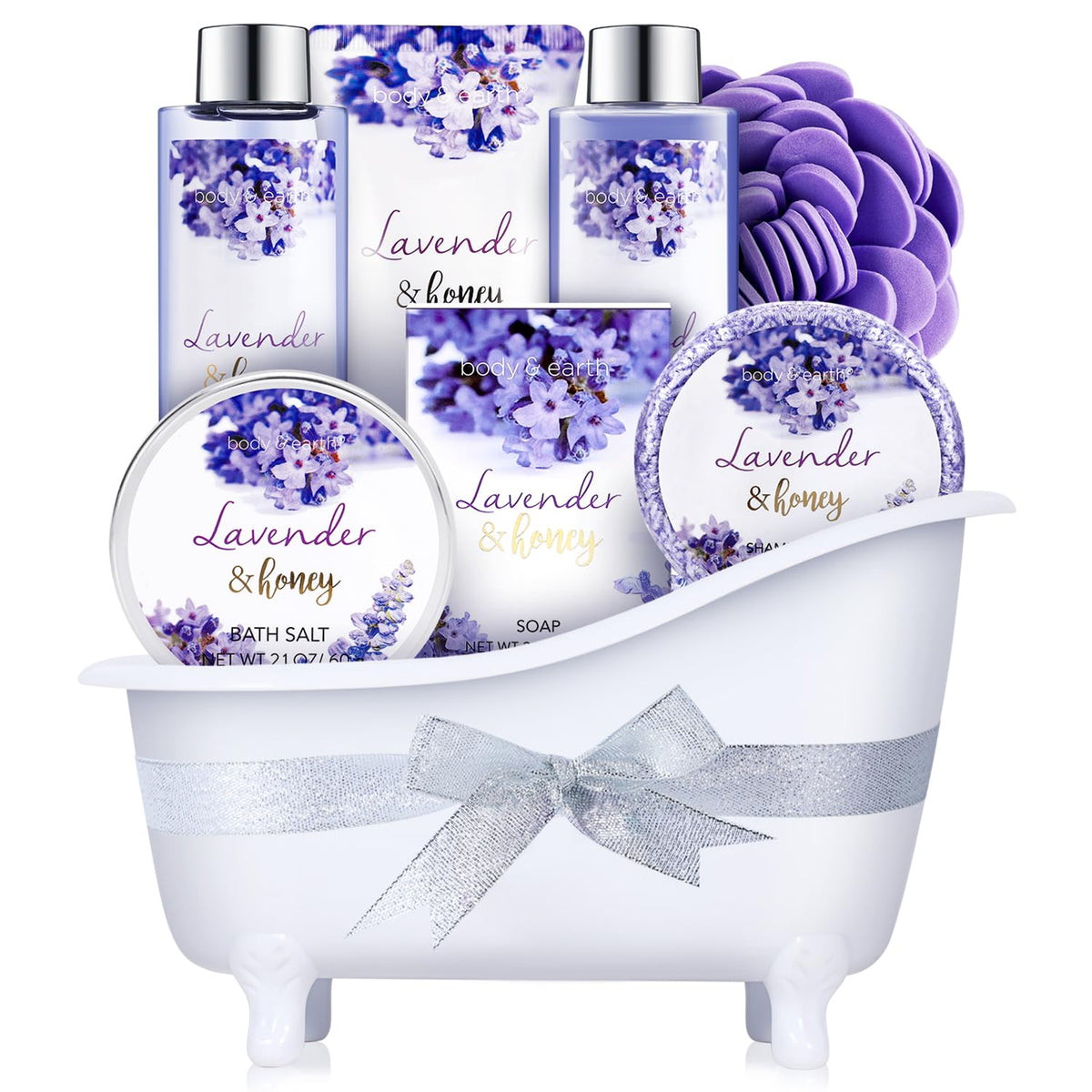 Body & Earth Lavender Honey bubble bath for a soothing spa like soak.