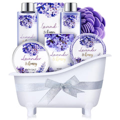 Body & Earth Lavender Honey bubble bath for a soothing spa like soak.