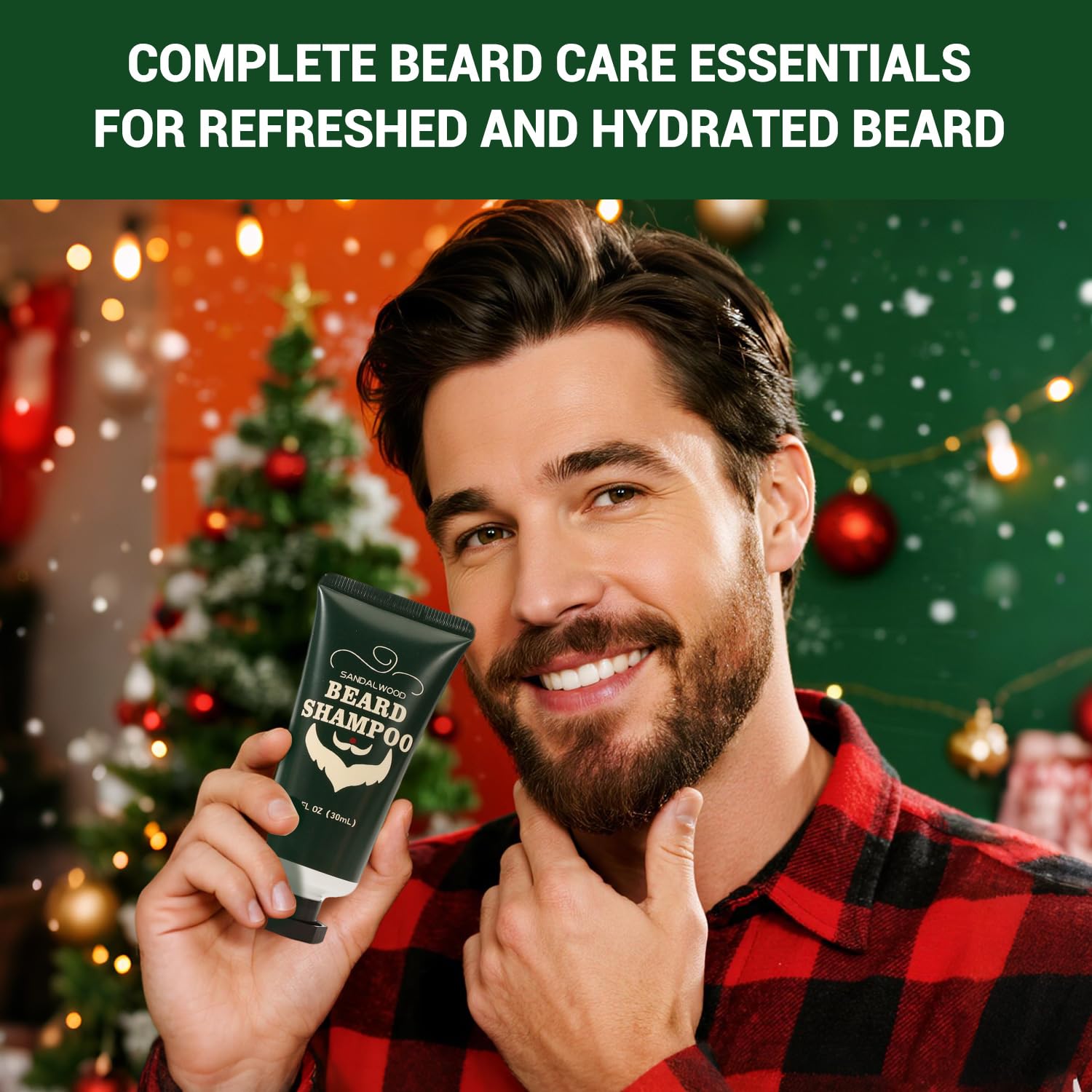 BODY & EARTH beard balm closeup, nourishing shine for beard care.