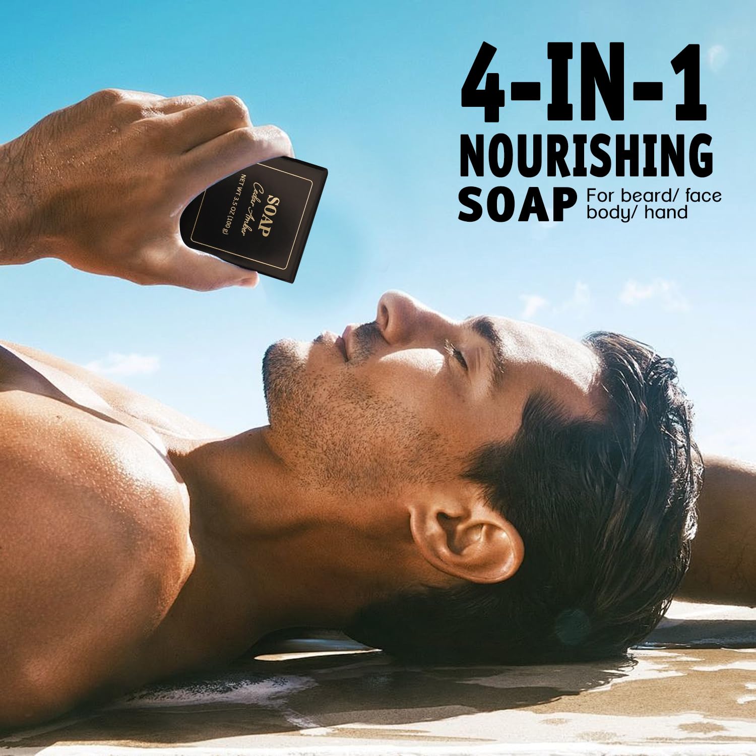 Body & Earth gift box for men opened to reveal full self-care set