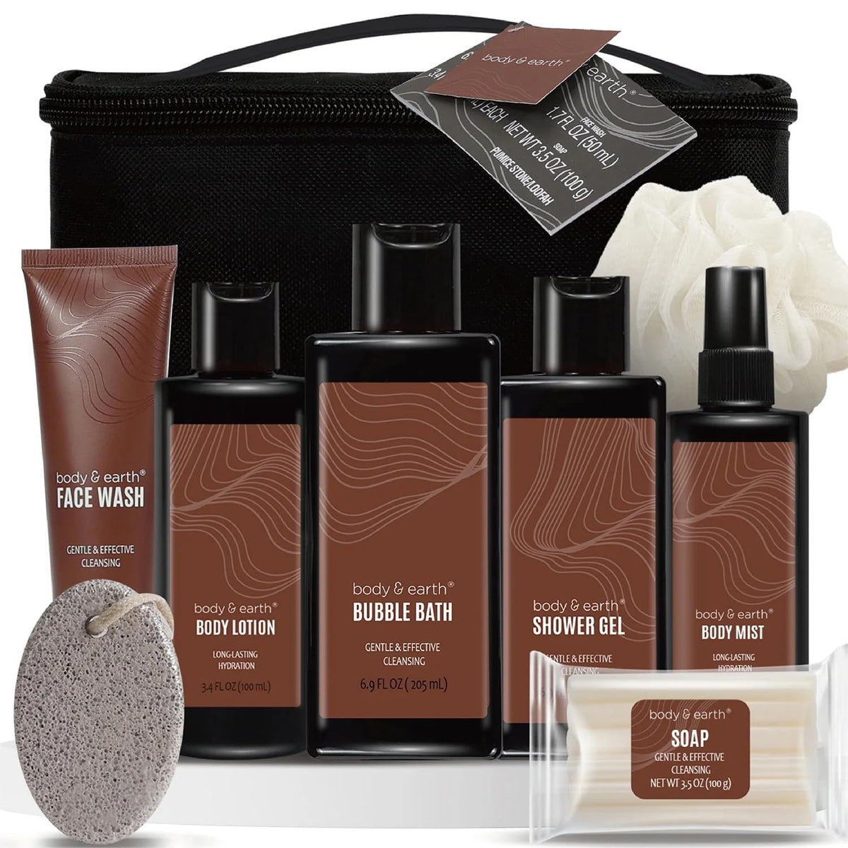 Body & Earth 8-piece giftset packaging, ideal as premium men’s gift or holiday present.
