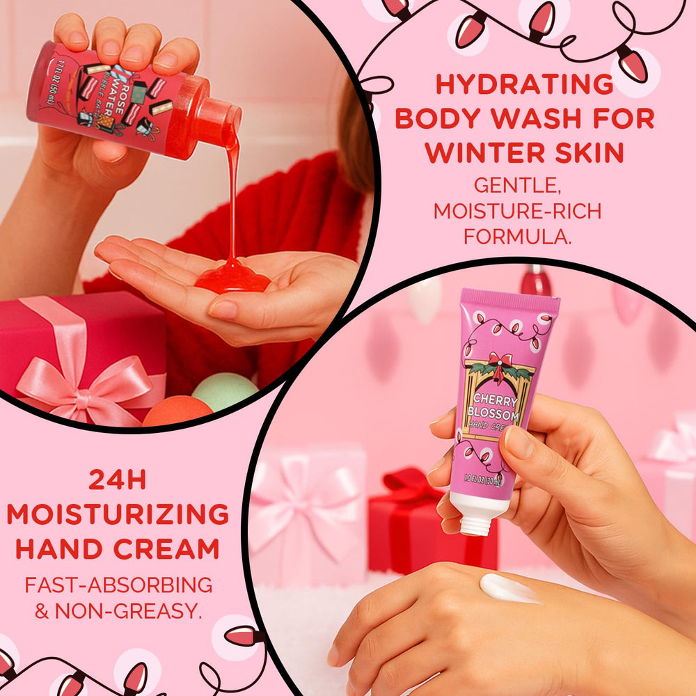 BODY & EARTH illustrated gift box shown as a premium holiday present.