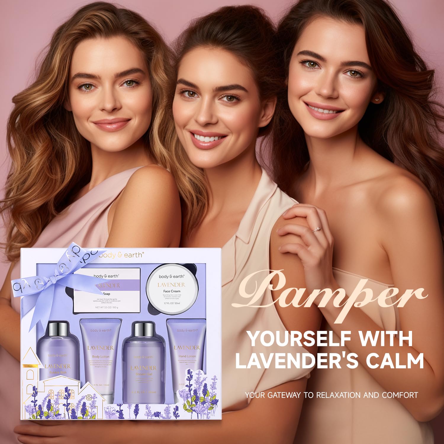 Body & Earth lavender face cream for daily hydration and softness.