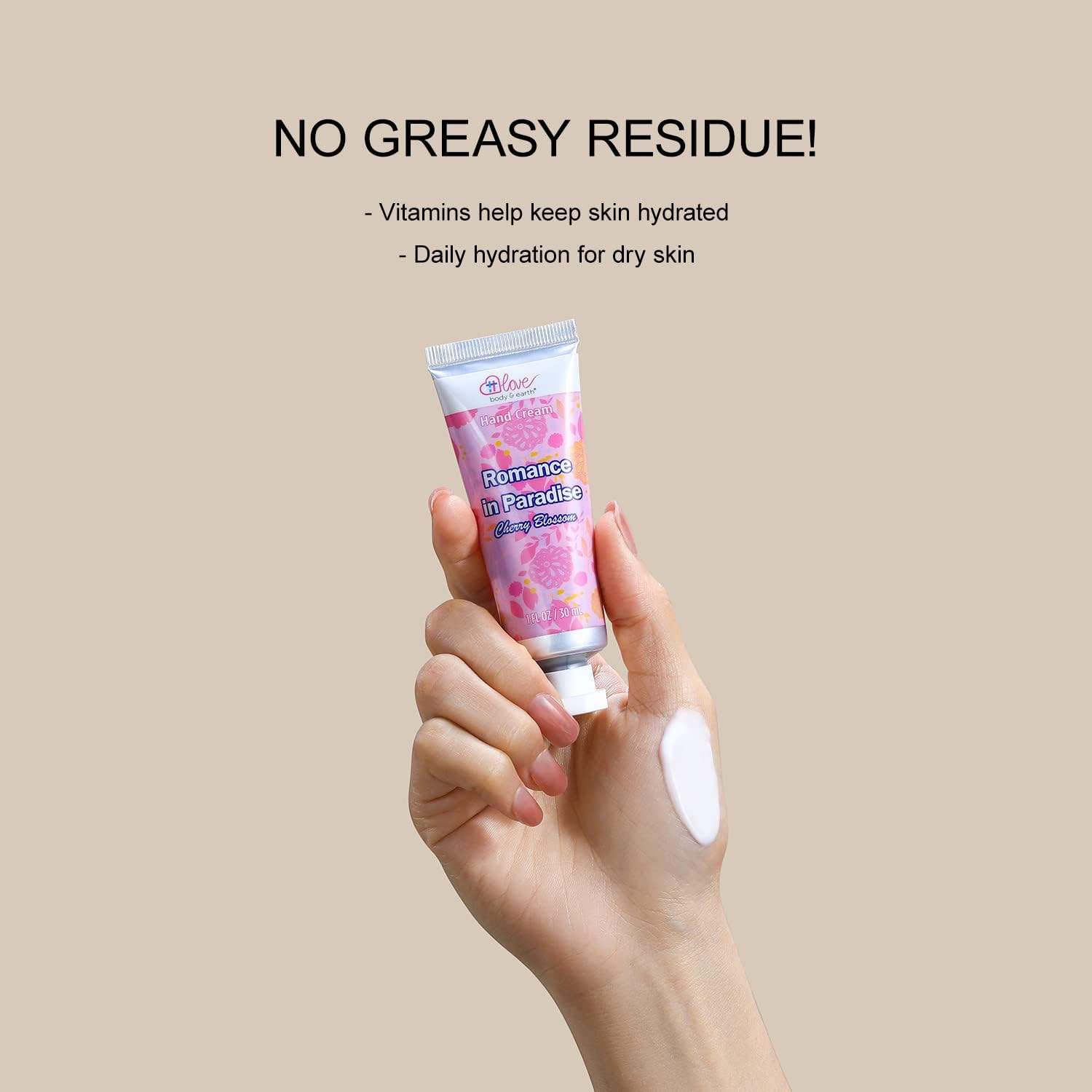BODY & EARTH # LOVE hand cream Aqua Mist fragrance for fresh scent and quick absorption