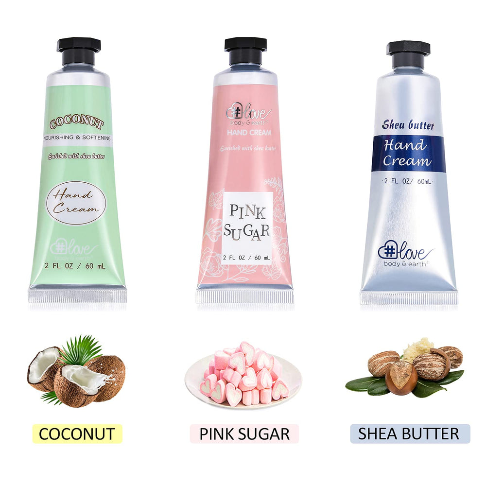 Body & Earth # Love coconut hand cream tube with refreshing scent and quick absorption
