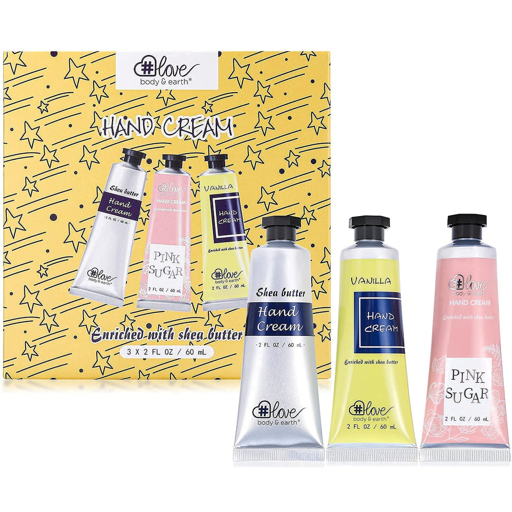 Body Earth Love hand cream beside soft, moisturized skin