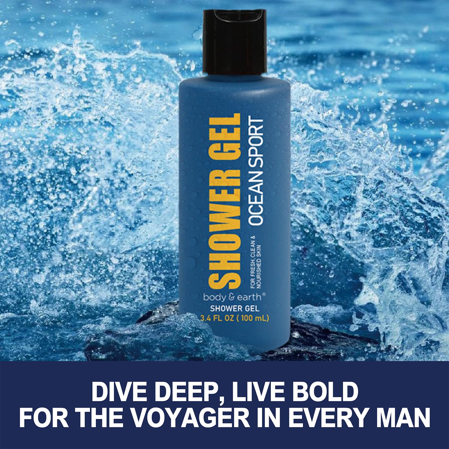 Body & Earth ocean-scent lotion moisturizing skin after each wash.