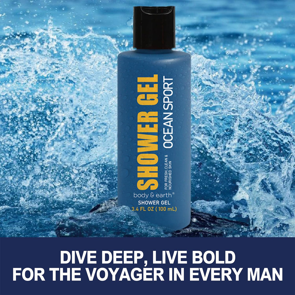 Body & Earth ocean-scent lotion moisturizing skin after each wash.