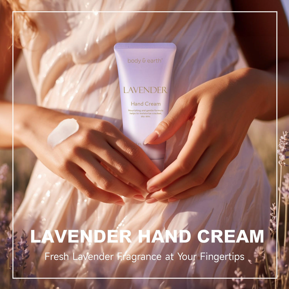 Body & Earth nourishing hand cream tube offering quick dry hand relief.
