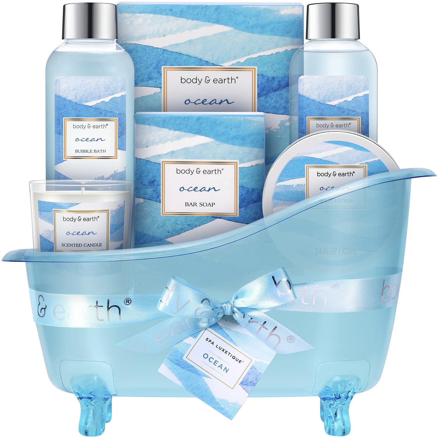 Body & Earth Ocean gift set bubble bath for relaxing at-home spa