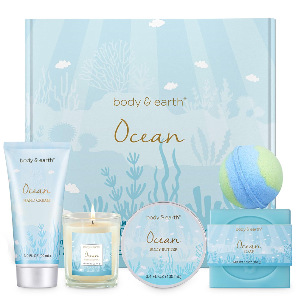 BODY & EARTH ocean-scent gift box full view for at-home spa experience