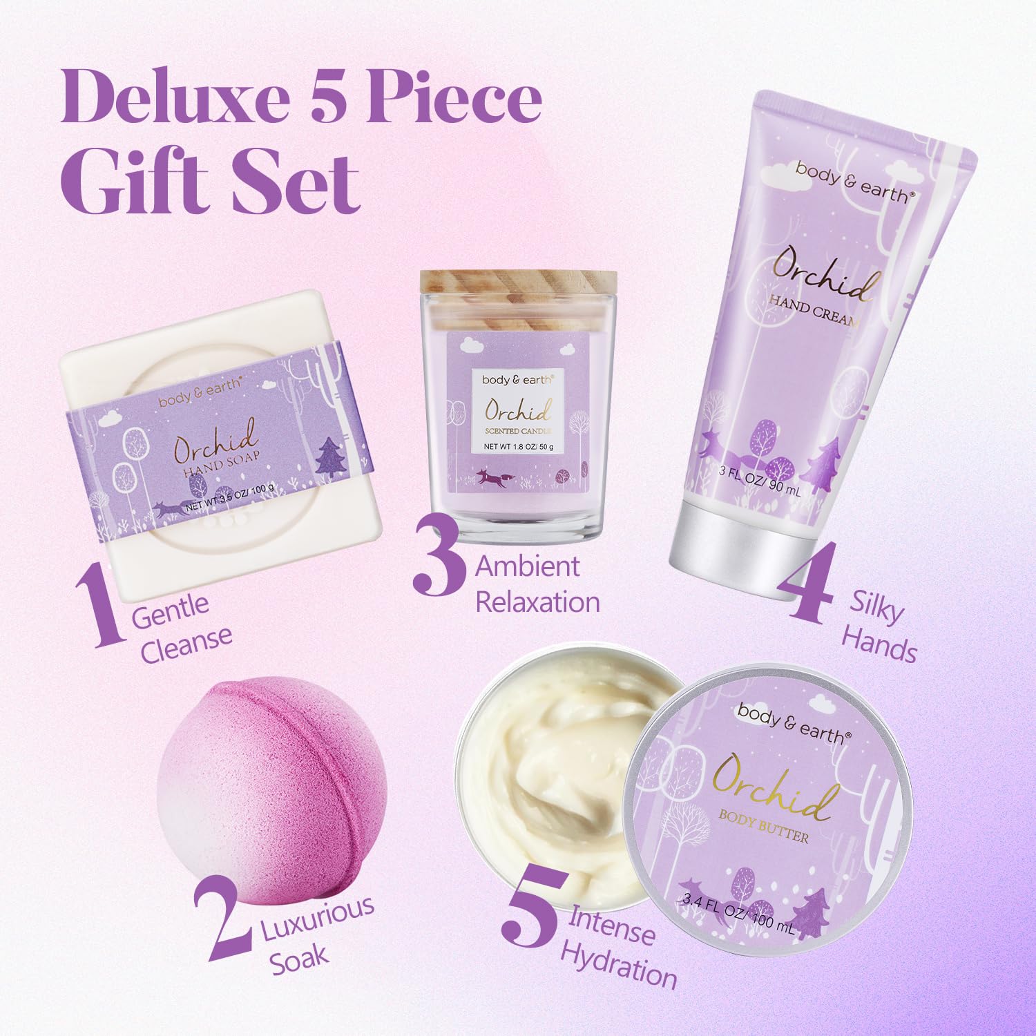 Body & Earth orchid body butter provides smooth skin and at-home spa comfort.