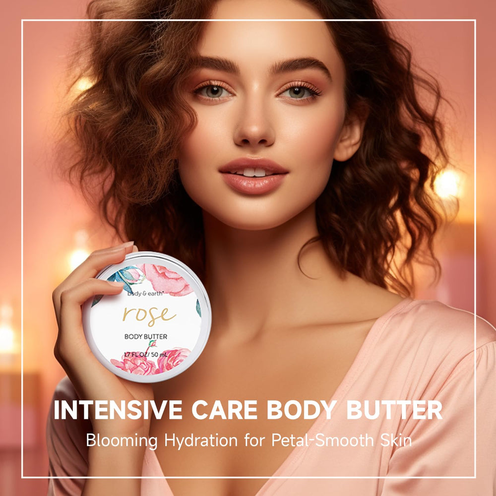 Body & Earth Rose Spa Gift Box demonstrates gift-ready packaging.