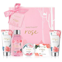 Body & Earth Rose Spa Gift Set shower gel for hydrating cleansing.