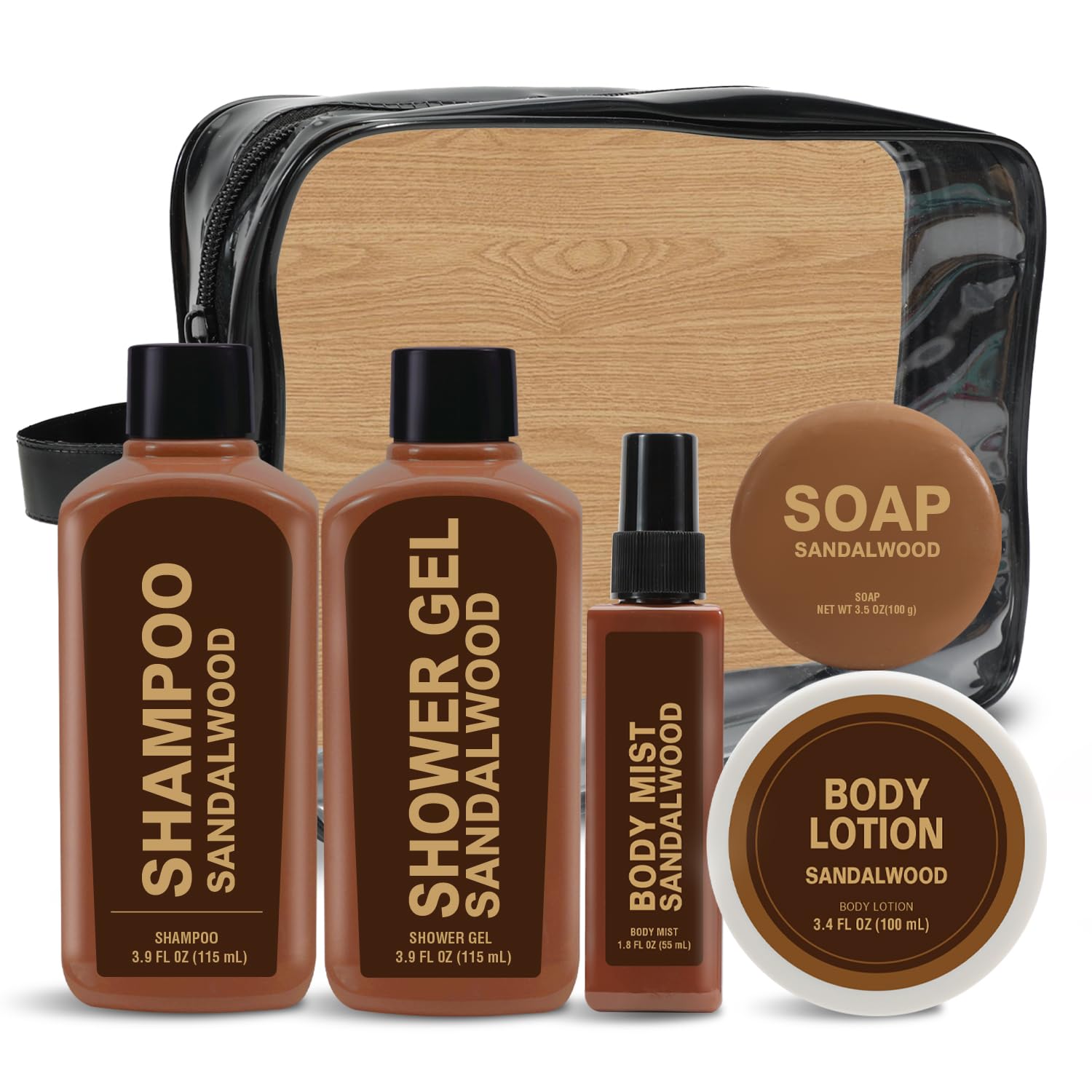 Body & Earth sandalwood travel shampoo for men offers a refreshing cleansing on the go.