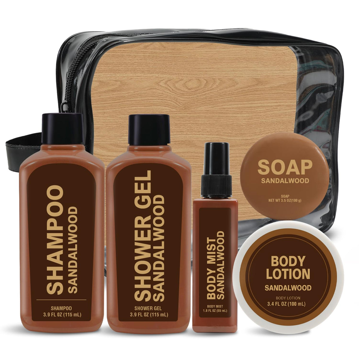 Body & Earth sandalwood travel shampoo for men offers a refreshing cleansing on the go.