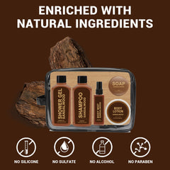 Body & Earth sandalwood travel soap provides gentle cleansing with a subtle, woody fragrance.