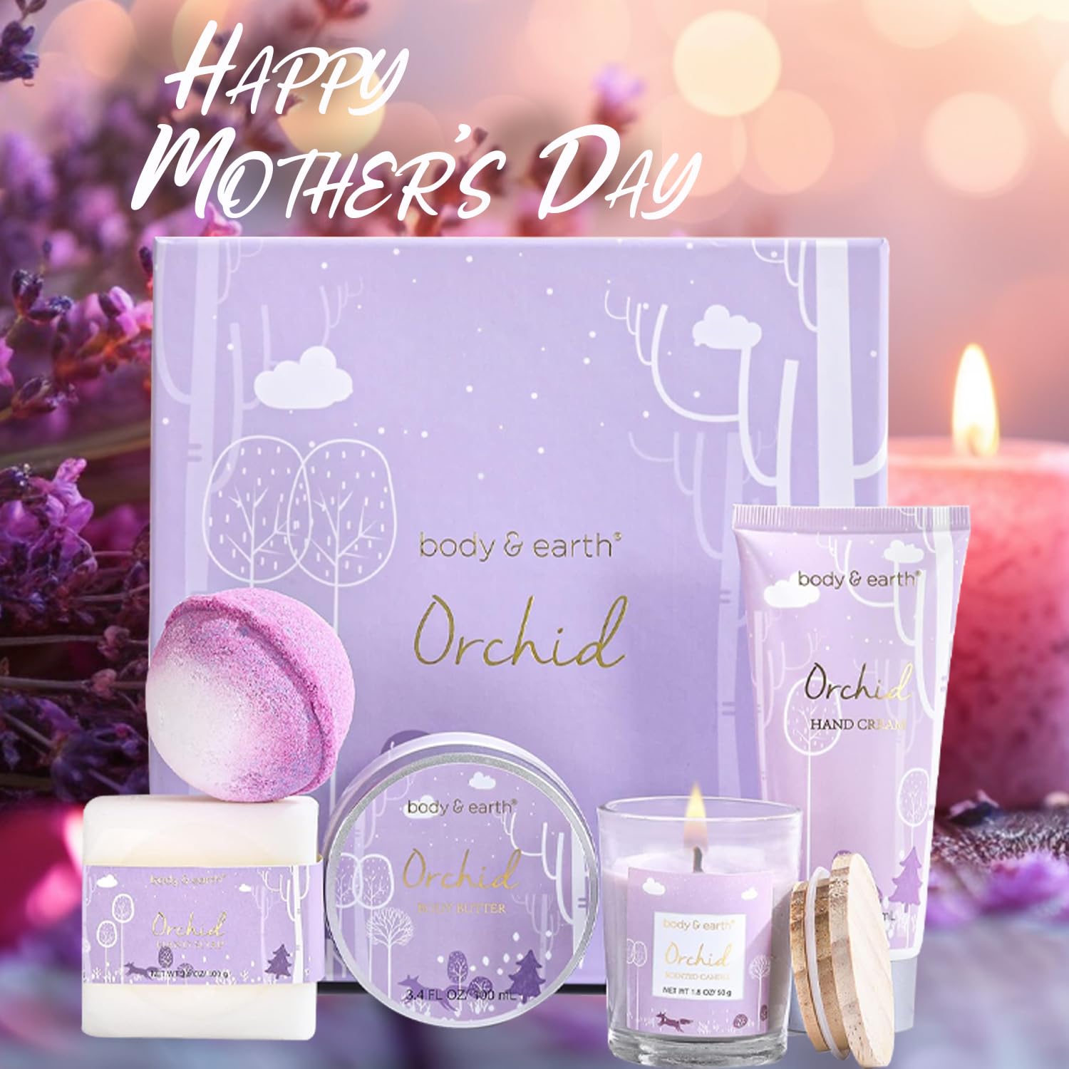 Body & Earth spa gift set relaxation image invites unwinding at home.