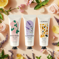 BODY & EARTH travel-size hand cream 1oz in view for easy purse carry.