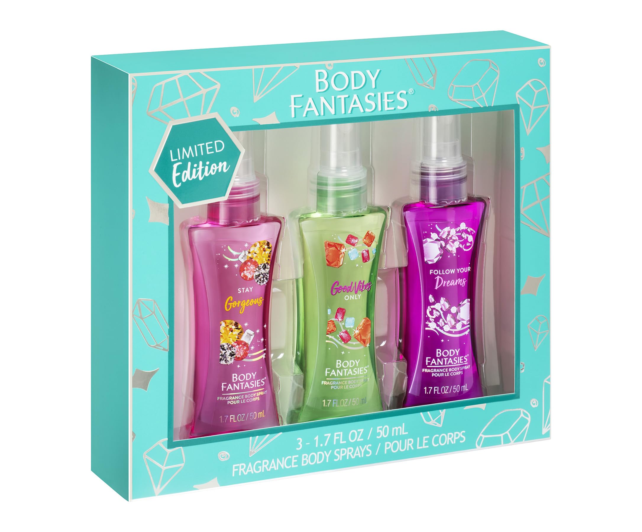 Body Fantasies Follow Your Dreams bottle—confident mood boost for day.
