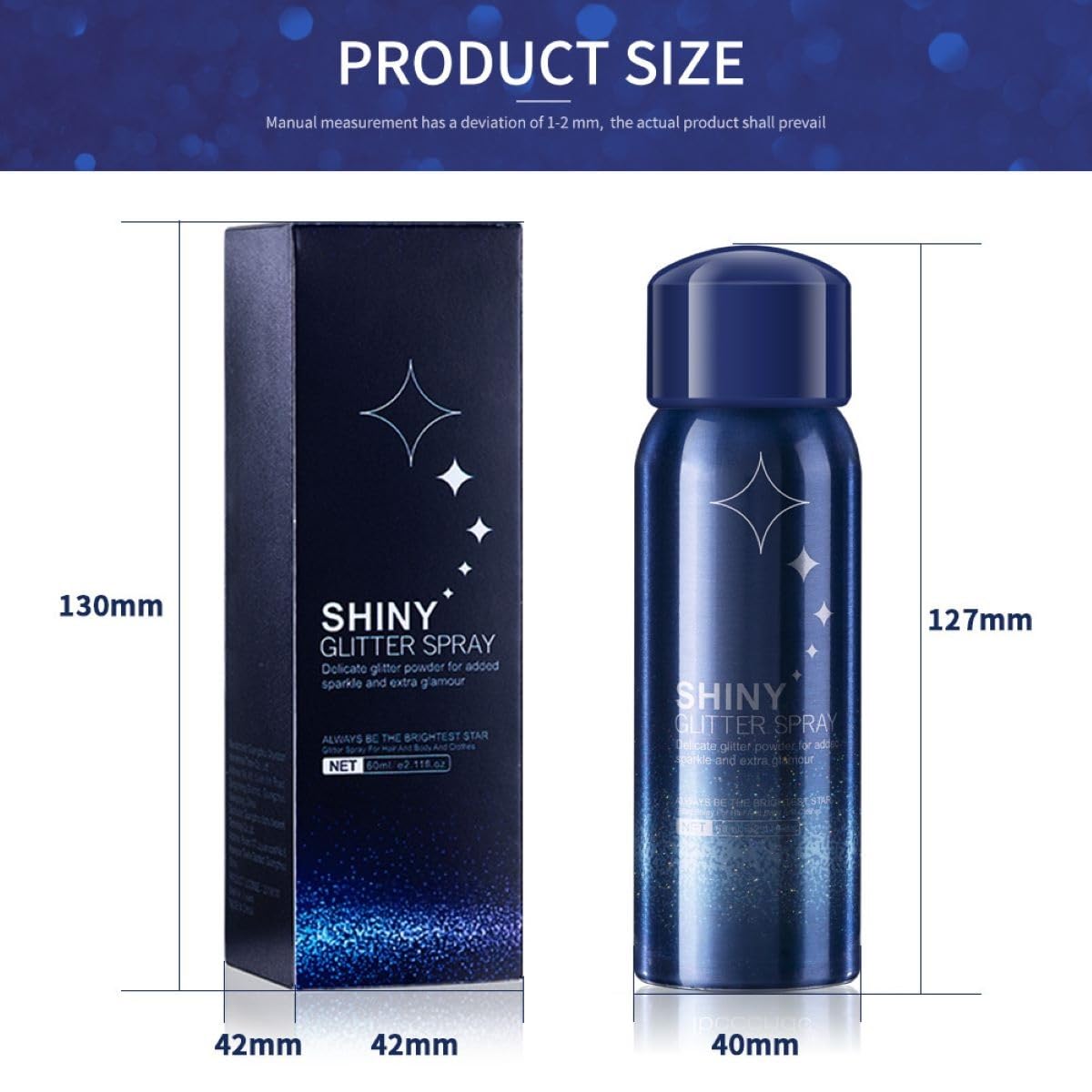 Body Glitter Spray on clothing adds shimmering accent for party outfits.