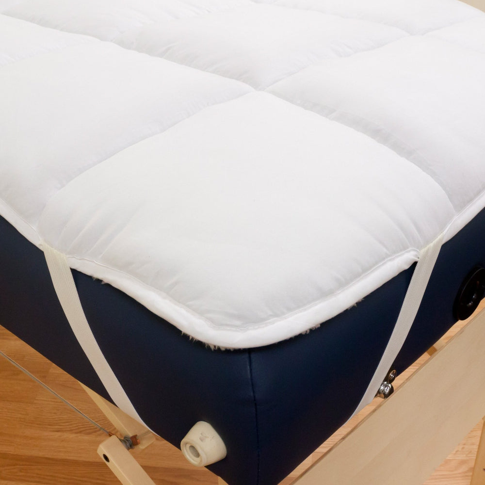 Body Linen Abundance Deluxe quilted fleece top delivers lint-free softness during sessions.