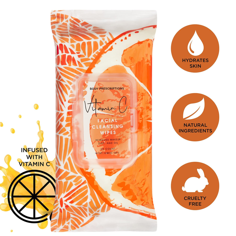 Body Prescriptions makeup cleansing wipes on-the-go setup for portable skin refreshment.