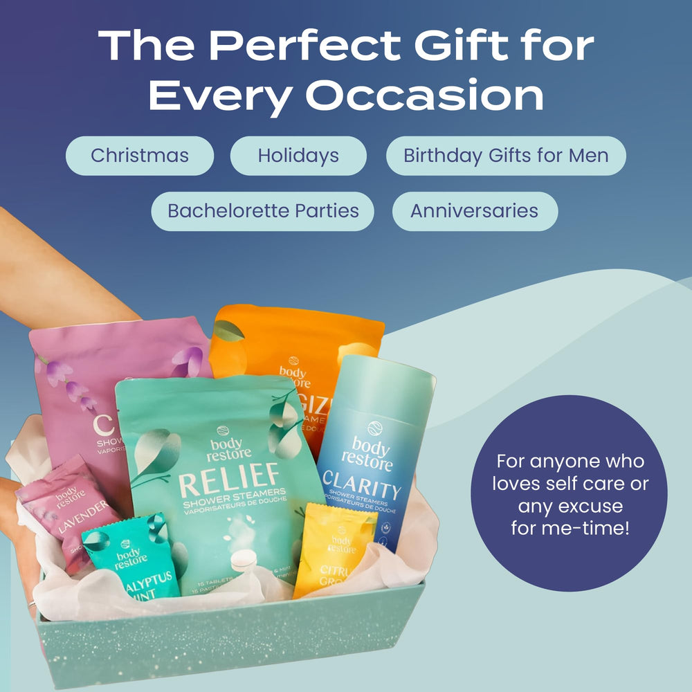Body Restore Clarity gift-ready packaging shown as wellness gift option.