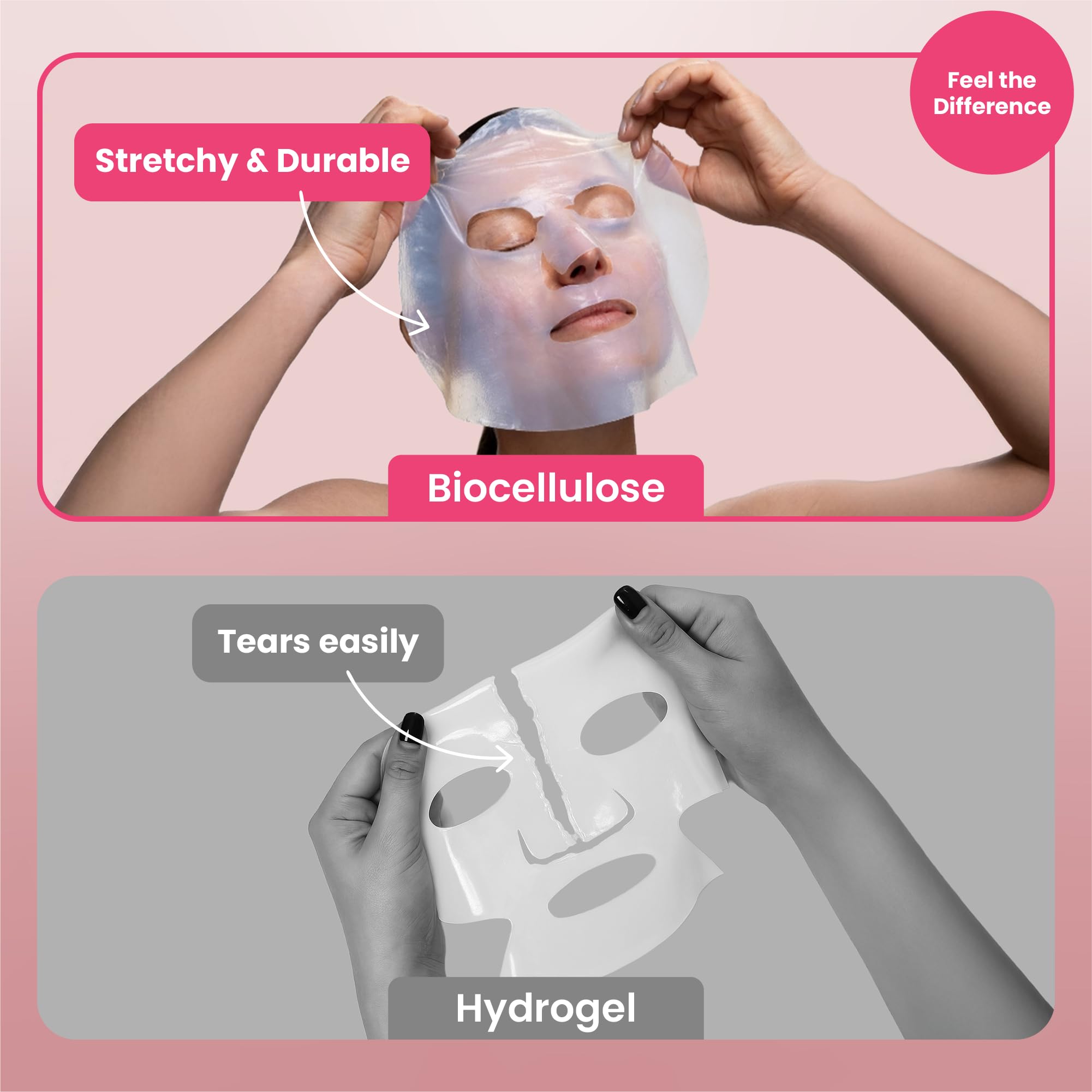 Body Restore face mask hydrogel bio-gel closeup demonstrates ultra-thin hydration for plumper skin