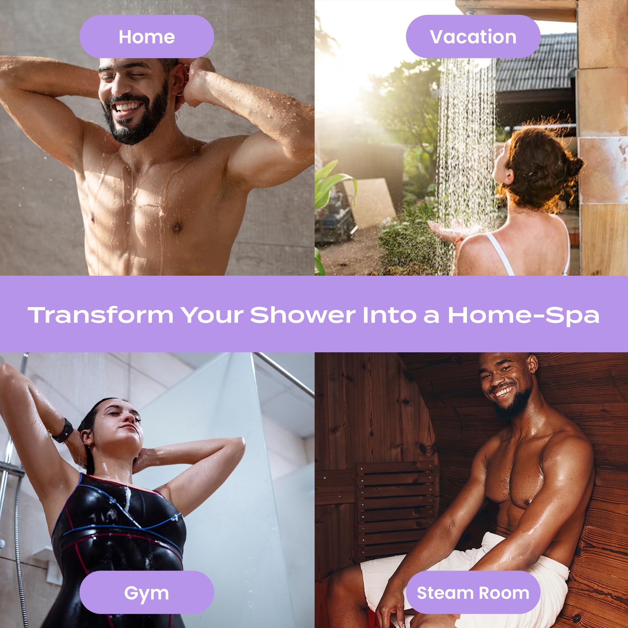 Body Restore lavender shower steamer fizz action creates a spa vibe.