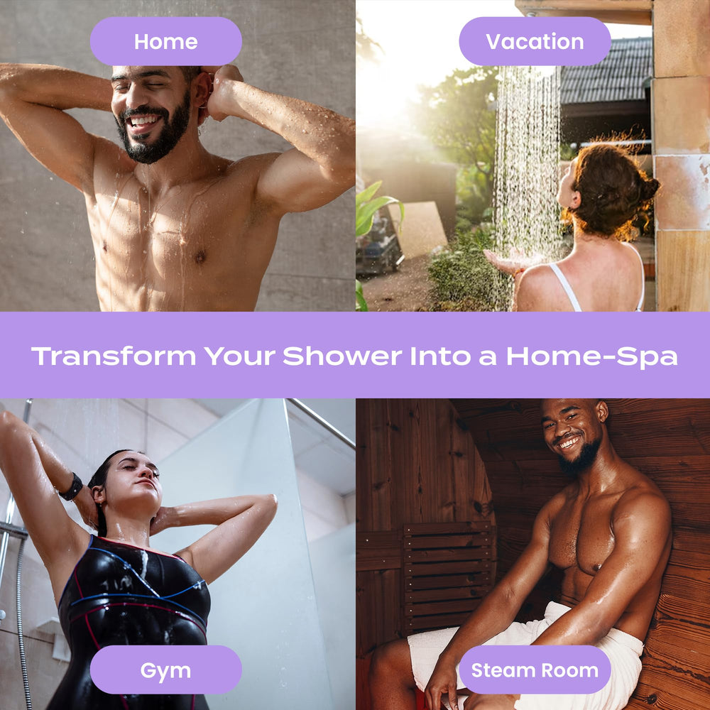 Body Restore lavender shower steamer fizz action creates a spa vibe.