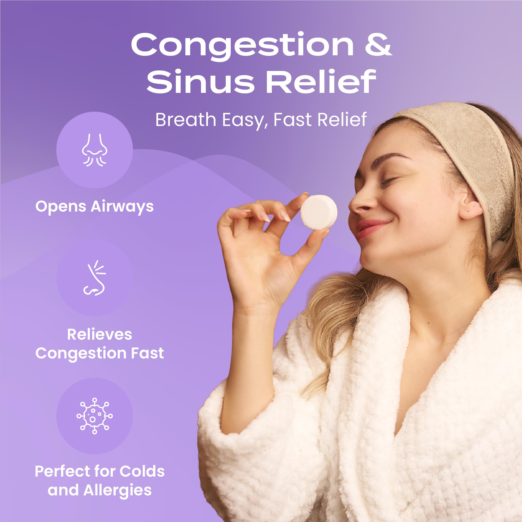 Body Restore lavender shower steamer relaxing bathroom setup for daily unwinding.