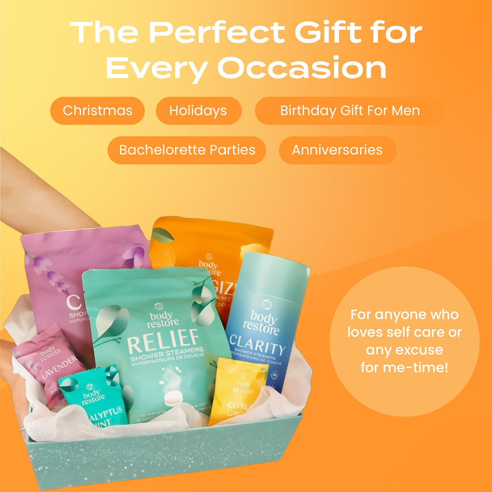 Body Restore shower steamers citrus-bright scent evokes refreshing wake-up and mood-lift experiences