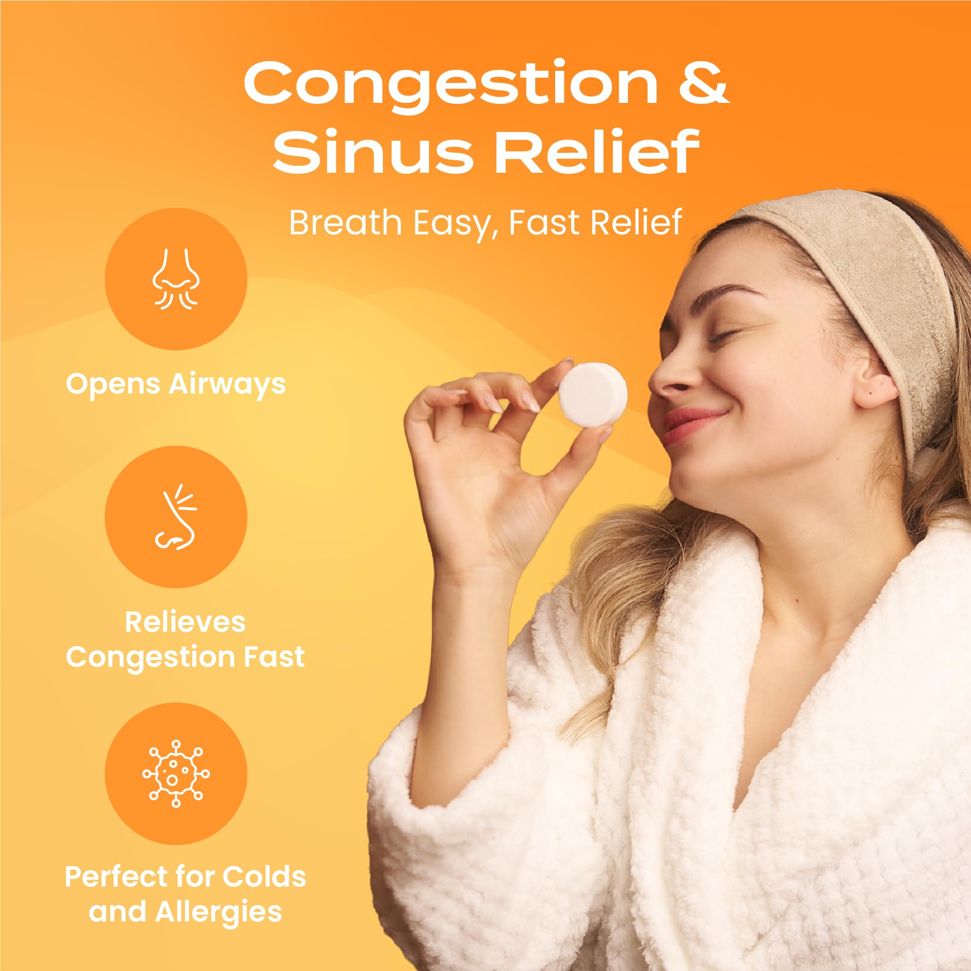 Body Restore shower steamers citrus dissolve action captures the moment of fragrance release during showers