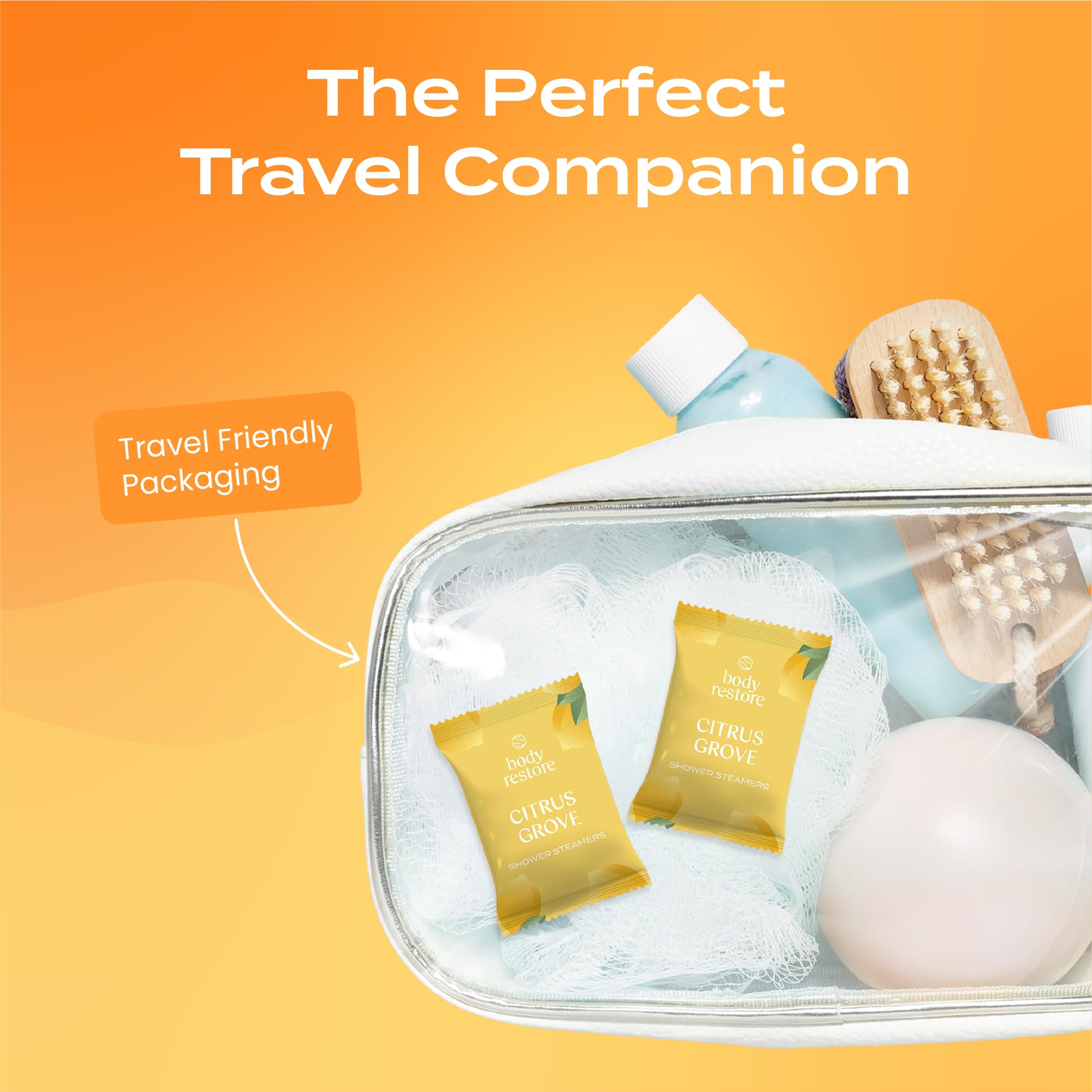 Body Restore shower steamers citrus morning routine visual ties to a refreshing start