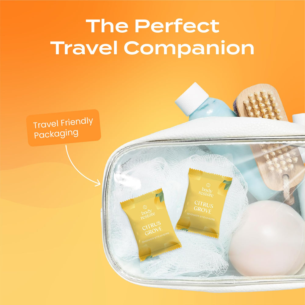 Body Restore shower steamers citrus morning routine visual ties to a refreshing start
