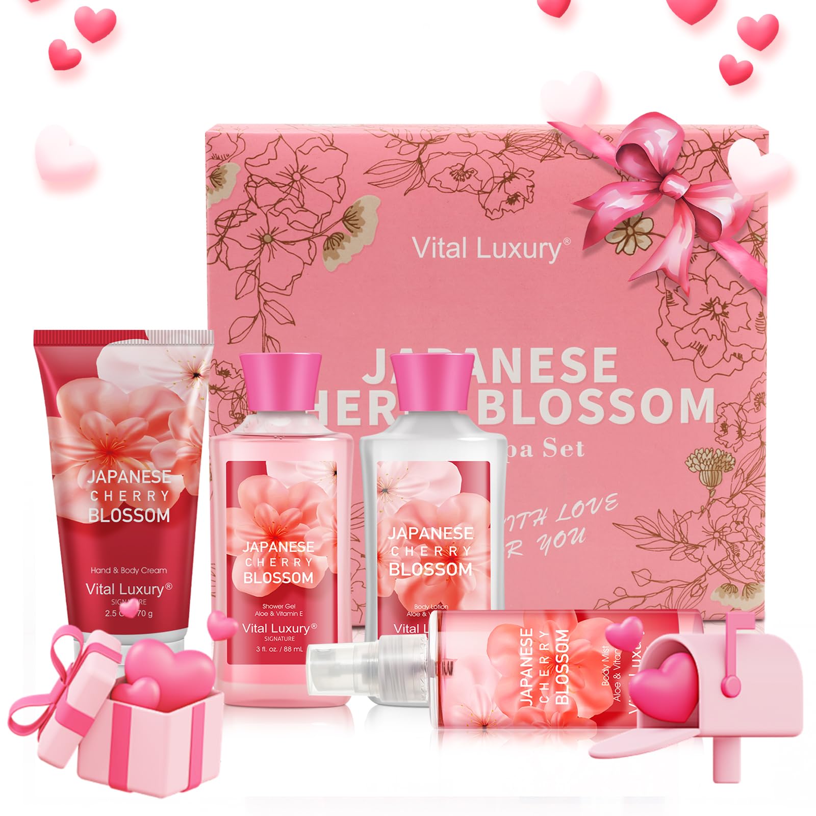 Bodybeau natural extracts closeup emphasizes cherry blossom ingredients