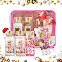 Bodybeau rose gift set box showcasing elegant packaging for gifting and at-home spa rituals.