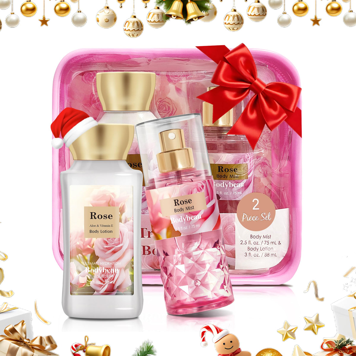 BodyBeau Rose Travel Trio Shower Gel for refreshing cleanse on the go