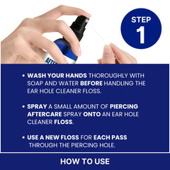 BodyJ4You ear piercing hole cleaning floss enhances hygiene around the hole