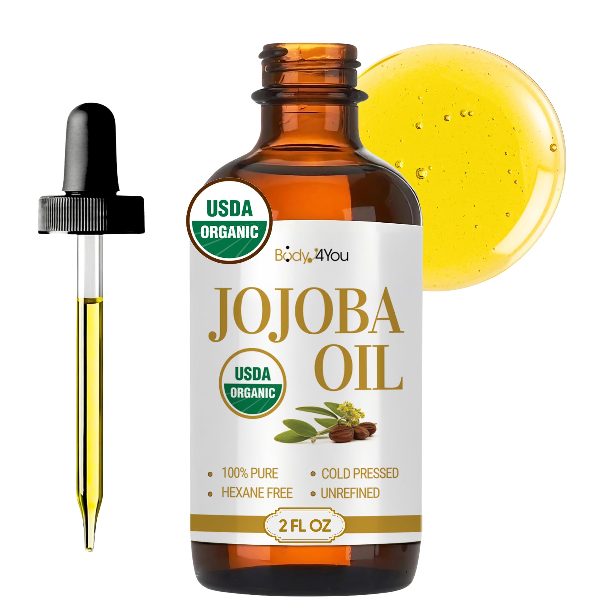 BodyJ4You Jojoba Oil bottle 2oz for daily skin hydration
