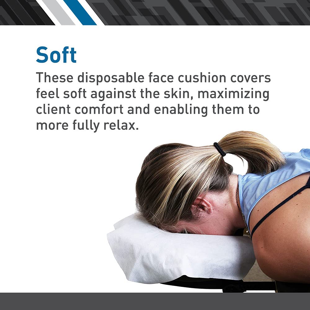 BodyMed headrest cover in use on a massage table for hygienic sessions