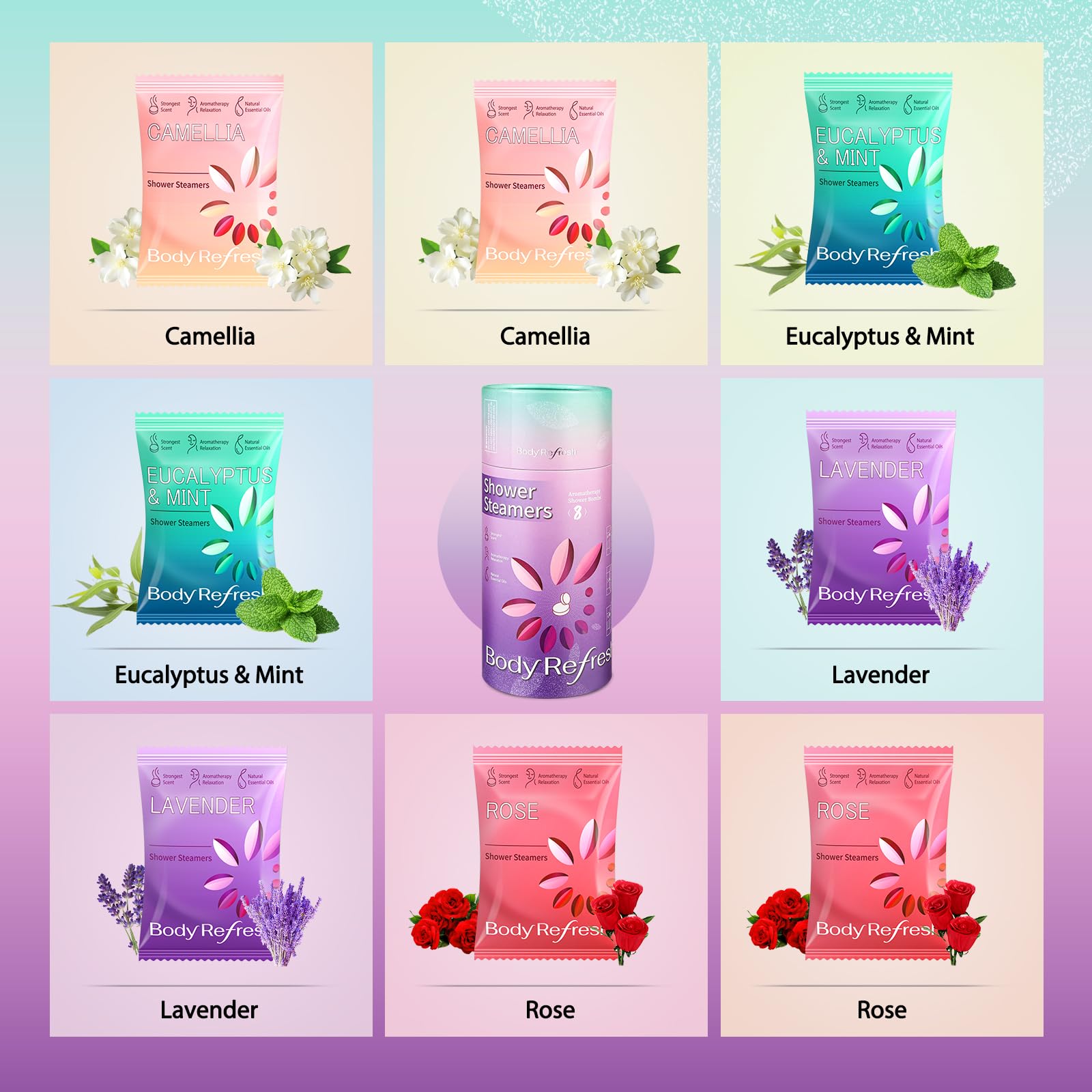 BodyRefresh rose scent closeup hints at mood-boosting self-care routine.