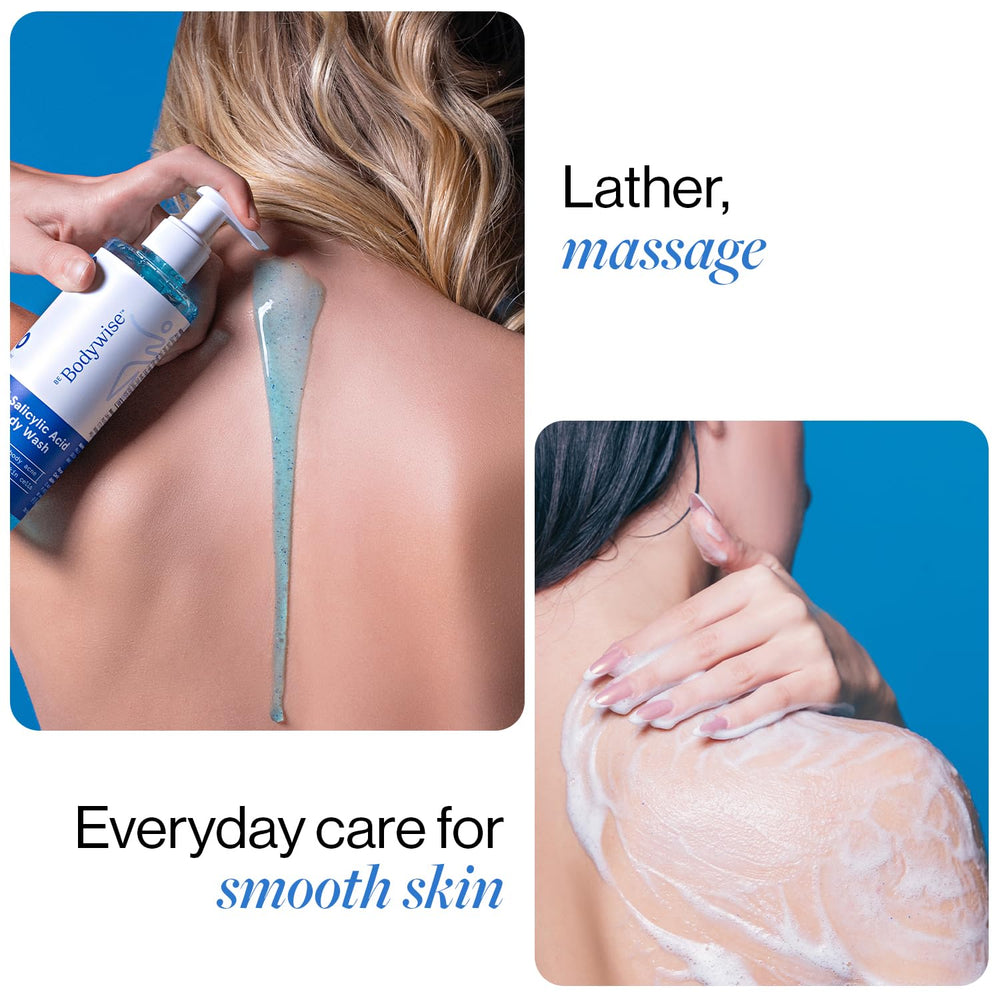 Bodywise Be Body Wash acne-care-scene conveys clearer skin possibilities.