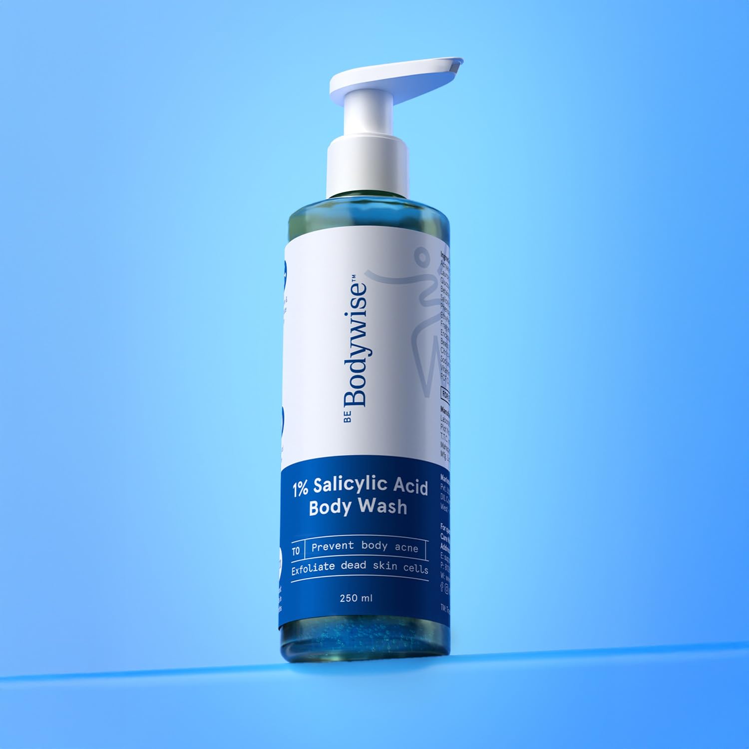 Bodywise Be Body Wash eight-point-four-five-ounce bottle supports daily routine and travel.