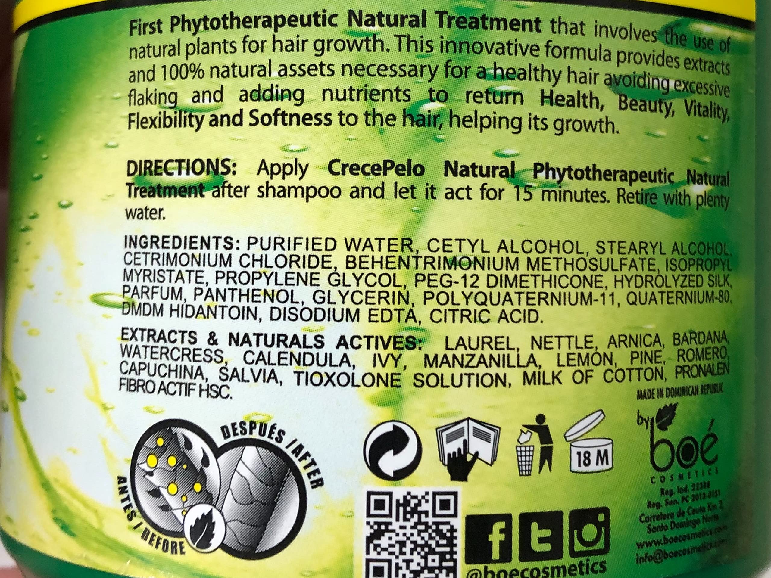 Boe Cosmetics Hair Growth Kit ingredients list highlight beneficial botanicals
