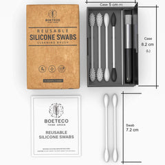 BOETECO 4-silicone-swabs-set: complete kit for ears and makeup routines.